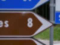 Straßenschild in den Dolomiten