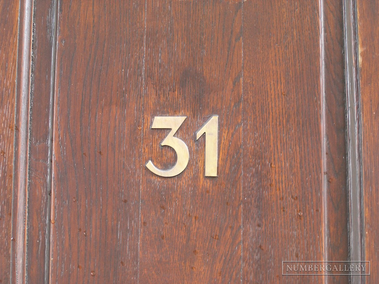 Hausnummer auf Holztür in Genf